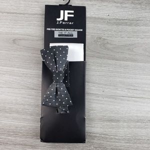 J.ferrar bow tie black and white polka dots